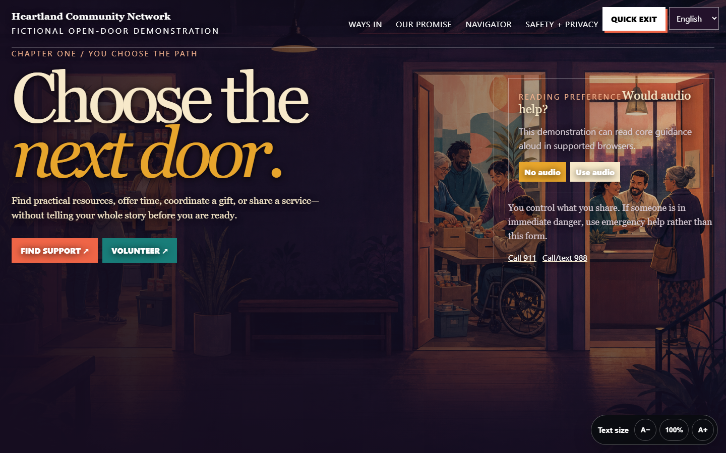Heartland Community Network website homepage